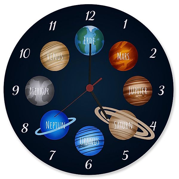 speecheese Wanduhr Planeten des Sonnensystems Wanduhr günstig online kaufen