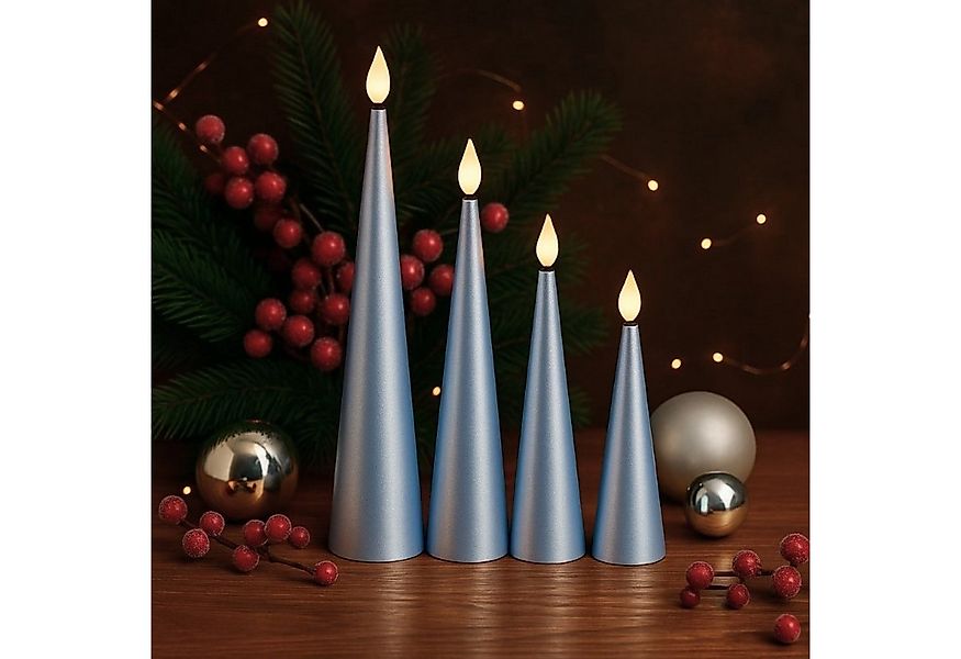Online-Fuchs LED-Kerze 4 Kerzen, Stabkerzen XL in Kegelform inklusive 6-Stu günstig online kaufen