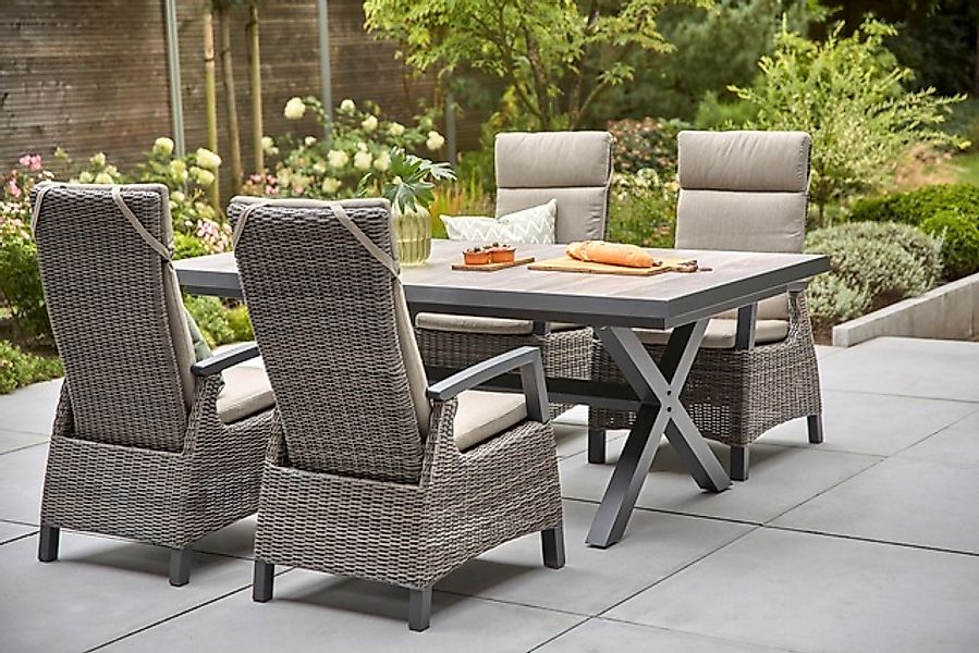 Siena Garden Garten-Essgruppe »Corido« 4 Sessel: 76x62x109 cm, Tisch Sincro günstig online kaufen