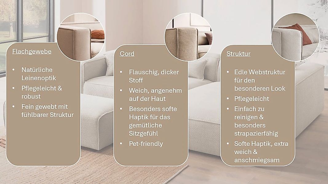 LeGer Home by Lena Gercke "PIARA XXL, Big-Sofa, Cord, Leinenoptik o. Strukt günstig online kaufen