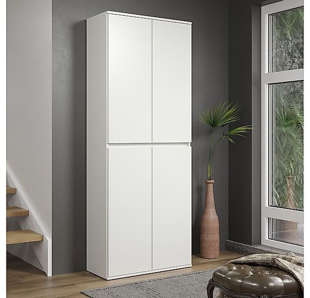 Mehrzweckschrank NEVADA, B 74 x H 191 cm weiß matt, mit geringer Tiefe und günstig online kaufen