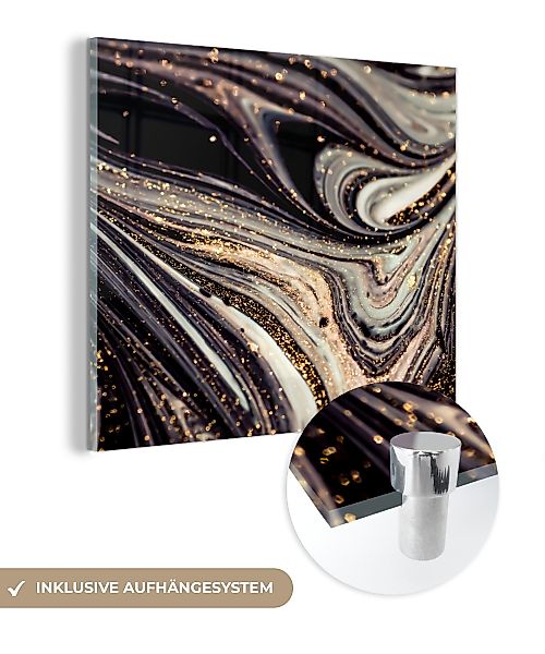 MuchoWow Acrylglasbild Marmoroptik - Schwarz - günstig online kaufen