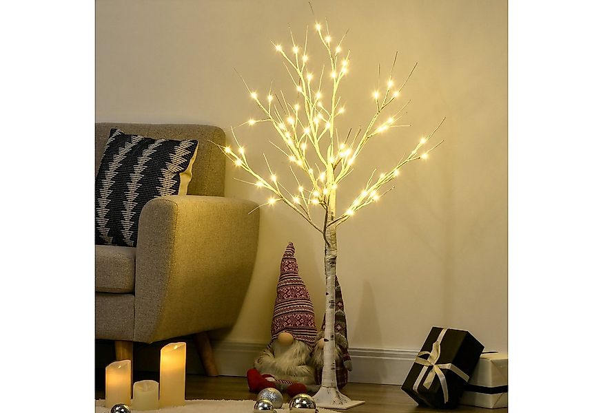 HOMCOM LED Baum Kunstbaum, Birkenbaum mit Warmweiß Lichte für Party, Geburt günstig online kaufen