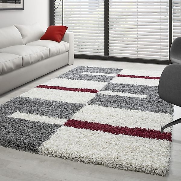 Carpettex Hochflor-Teppich Kariert Design, Rechteckig, Höhe: günstig online kaufen