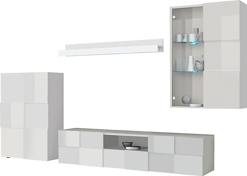 INOSIGN Wohnwand »Dama, 4tlg.Breite 300 cm, Höhe 200 cm, moderne Anbauwand günstig online kaufen