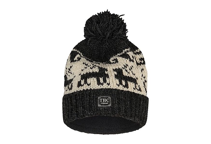 THC Natural Line Strickmütze THC Schafwoll Pudelmütze 606 Rentier schwarz ( günstig online kaufen