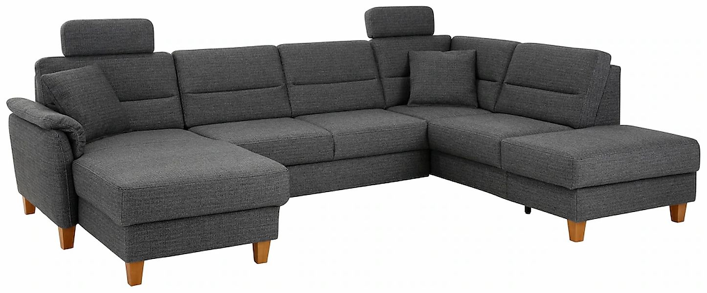Home affaire Wohnlandschaft "Palmera U-Form", Federkern, wahlweise mit Bett günstig online kaufen