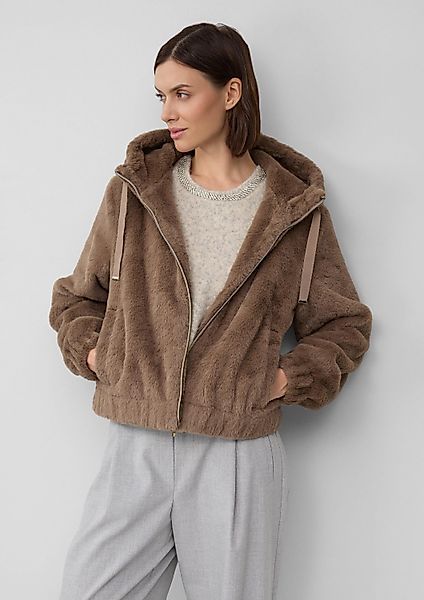 s.Oliver Funktionsjacke Indoor-Jacke Kapuzenjacke aus Fellimitat günstig online kaufen