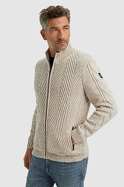 Vanguard Strickjacke Wool Blend Ecru - Größe L günstig online kaufen