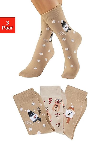H.I.S Basicsocken (Packung, 3-Paar) mit lustigen Weihnachtsmotiven günstig online kaufen
