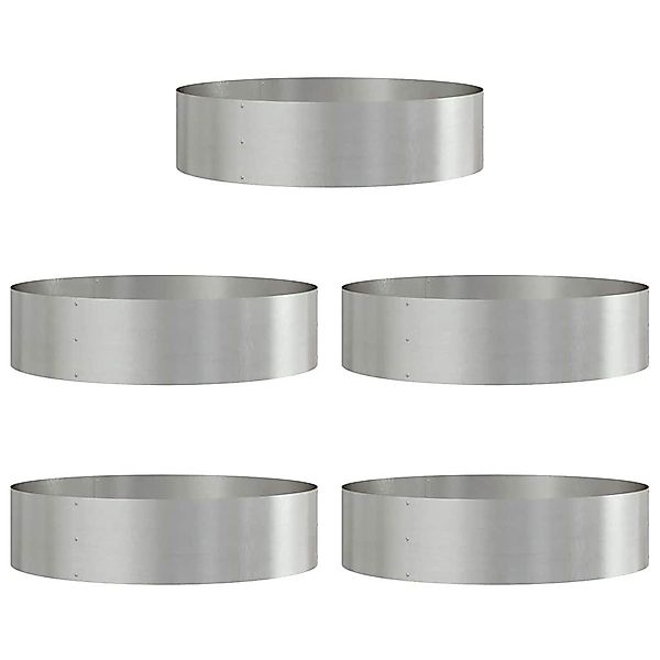 vidaXL Blumentopf Garten 5 pcs Silber günstig online kaufen