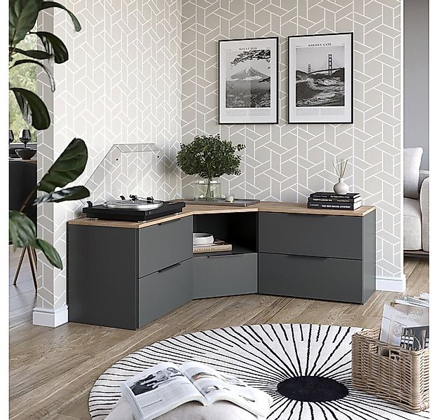 Vicco Wohnwand Wido, Anthrazit/Sonoma, 3 Teile, (3-St) günstig online kaufen