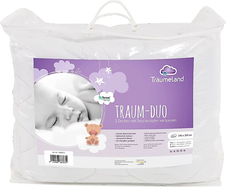 Träumeland Kinderbettdecke »Traum-Duo«, 4-Jahreszeiten, Bezug 100% Baumwoll günstig online kaufen