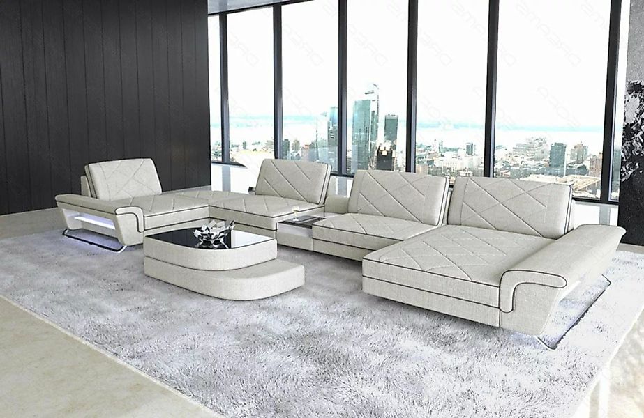 Sofa Dreams Wohnlandschaft Stoff Couch Polster Stoffsofa Bari U Form Sofa, günstig online kaufen