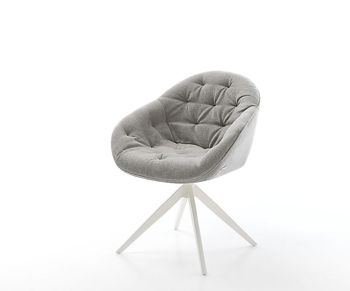 Drehstuhl Gaio-Flex Strukturstoff Soft Grau Kreuzgestell breit Weiß 360° dr günstig online kaufen
