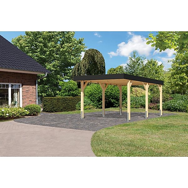 Karibu Einzelcarport Leimholz 1 Naturbelassen 246,5 x 288 x 462 cm günstig online kaufen