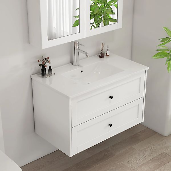 welltime Waschtisch "Rotterdam" Badmöbel inkl. Keramikwaschbecken, in versc günstig online kaufen