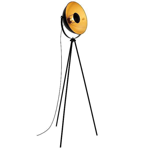 Brilo Stehleuchte Sand Kabelschalter Retro 58 cm Schwarz-Gold günstig online kaufen