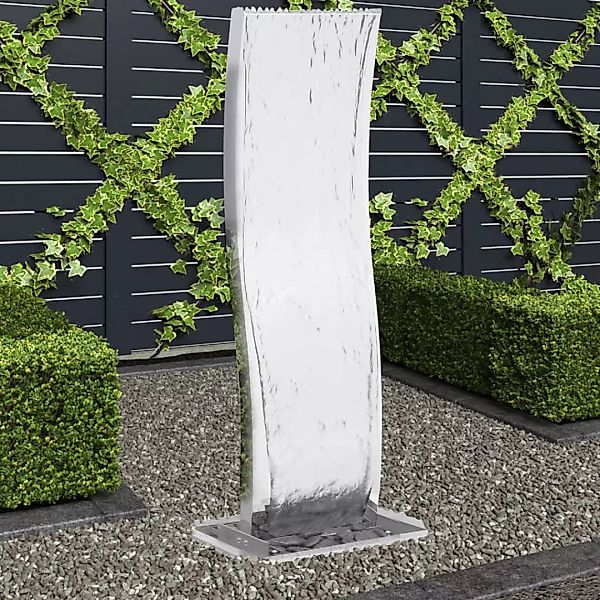 Gartenbrunnen Mit Pumpe 108 Cm Edelstahl Geschwungen günstig online kaufen