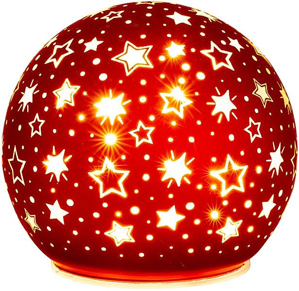 SIKORA Dekoobjekt DK30 LED Glas Nachtlicht Leuchtkugel Sternen Motiv mit Ti günstig online kaufen