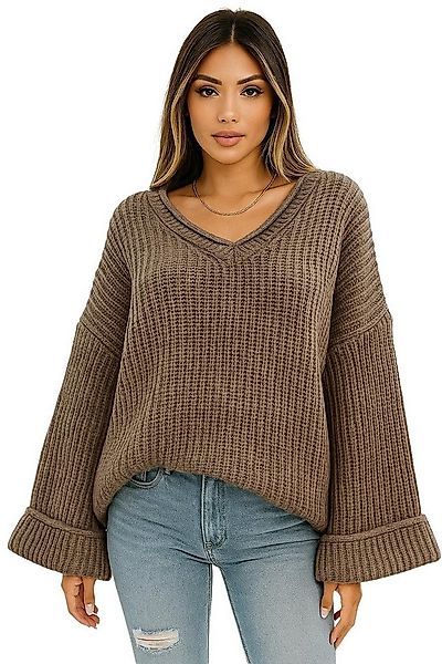 Worldclassca V-Ausschnitt-Pullover WORLDCLASSCA Damen Oversize Strickpulllo günstig online kaufen