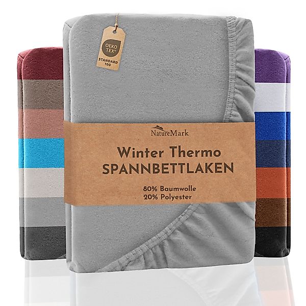 NatureMark Spannbettlaken Winter Thermo Fleece Spannbetttuch, günstig online kaufen