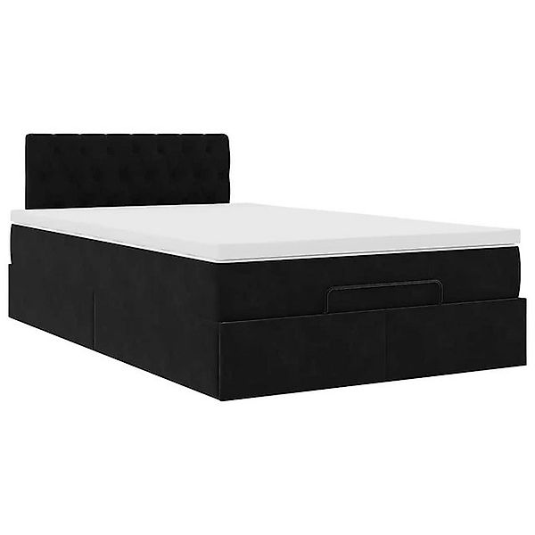 vidaXL Bett Ottoman-Bett mit Matratze Schwarz 120x190 cm Samt günstig online kaufen