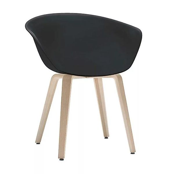 Arper - Duna 02 4203 Stuhl mit Holzgestell - schwarz/Gestell Eiche günstig online kaufen