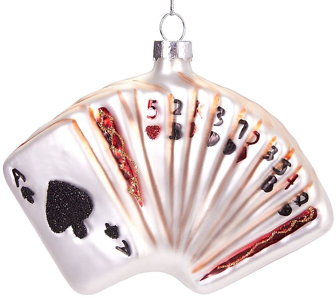 BRUBAKER Christbaumschmuck Mundgeblasene Weihnachtskugel Kartenspiel, Weihn günstig online kaufen