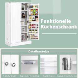KOMFOTTEU Mehrzweckschrank Küchenschrank Vorratschrank mit Türablagen günstig online kaufen