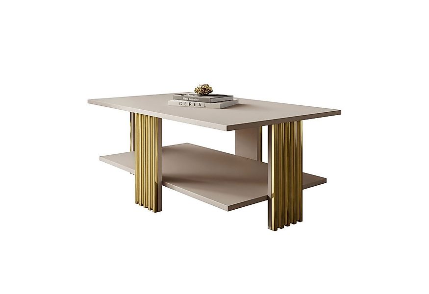 Lookway Couchtisch SAPHIRA GOLD mit Ablage (1 Tisch) günstig online kaufen