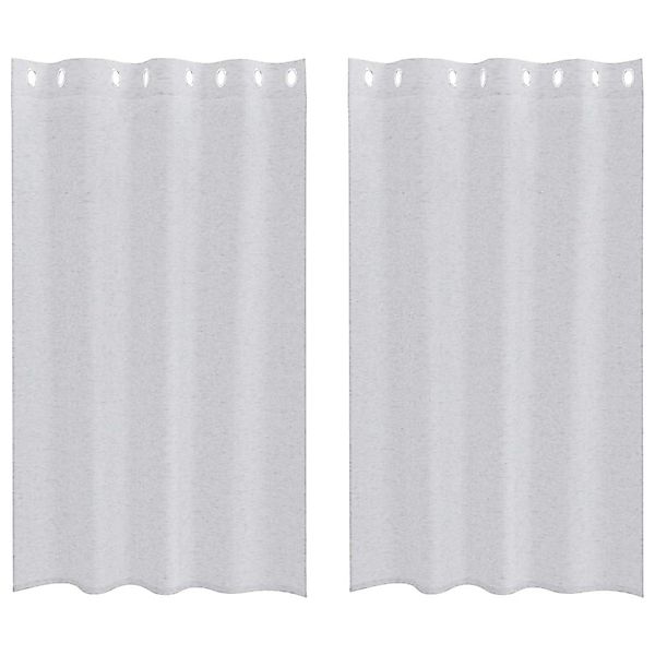 vidaXL Voile-Vorhänge 2 Stk Hellgrau 140x175cm Polyester 4107998 günstig online kaufen