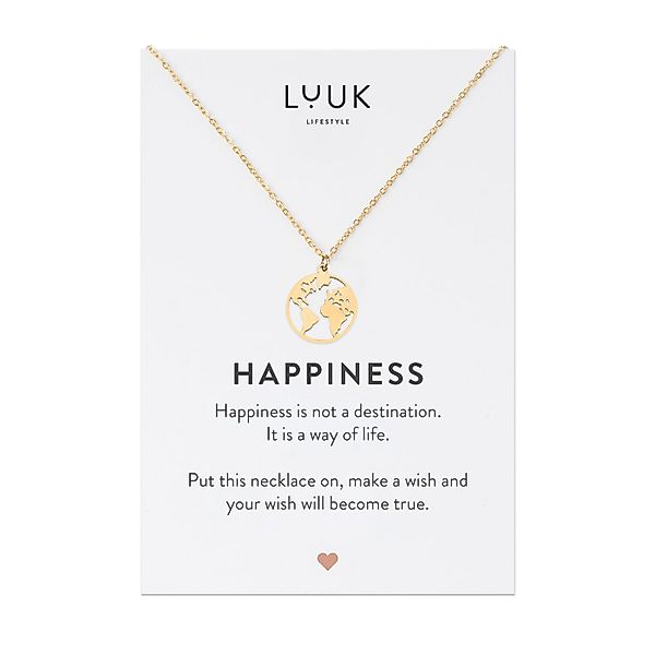 LUUK LIFESTYLE Kette mit Anhänger Weltkarte, Geschenkidee für Freundin, Ver günstig online kaufen
