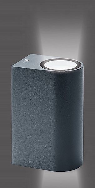 TRANGO LED Außen-Wandleuchte, 8010-RAL IP44 Alu LED Up & Down Wandlampe in günstig online kaufen