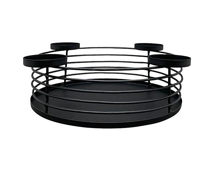 Macosa Home Adventskranz Schwarz Metall 30 cm modern elegantes Adventsgeste günstig online kaufen
