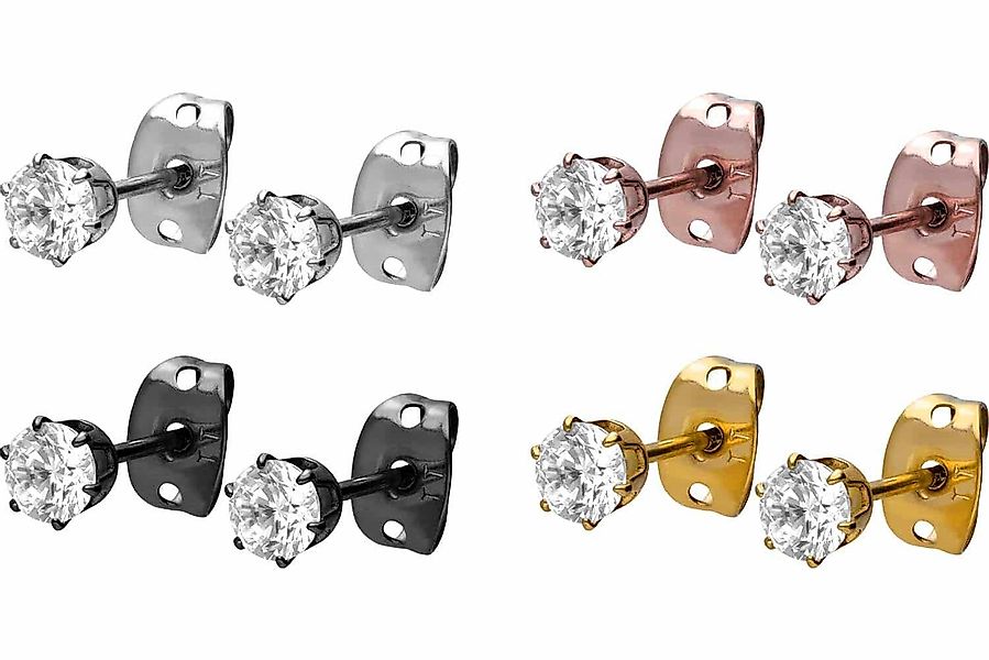 FILANGO Paar Ohrstecker Titan Ohrstecker EINGEFASSTER günstig online kaufen