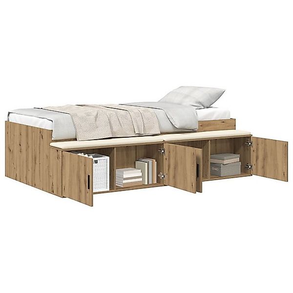 vidaXL Bett Stauraum-Bettgestell Artisan Eiche 90x200 cm (1-tlg) günstig online kaufen