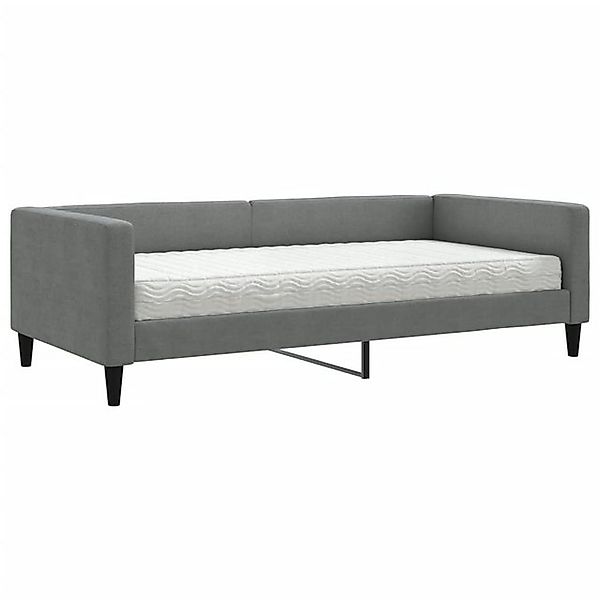 vidaXL Bett, Tagesbett mit Matratze Dunkelgrau 100x200 cm Stoff günstig online kaufen