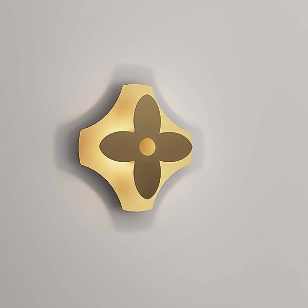 OLEV LED-Wandlampe ORNATO FLOWER, gold/braun, Metall 2.700 K günstig online kaufen
