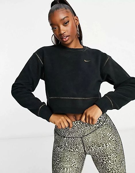 Nike Training – Icon Clash – Sweatshirt in Schwarz und Gold günstig online kaufen