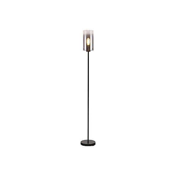 Stehlampe Ventotto, schwarz/rauch, Höhe 165 cm, Metall/Glas günstig online kaufen