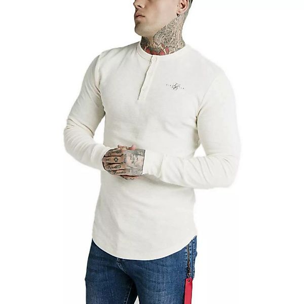 Siksilk Button Down Langarm-t-shirt M Ecru günstig online kaufen