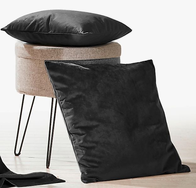 Weckbrodt Dekokissen "Valentin" Samt-Optik, Velour, Unifarben, Kissenhülle günstig online kaufen