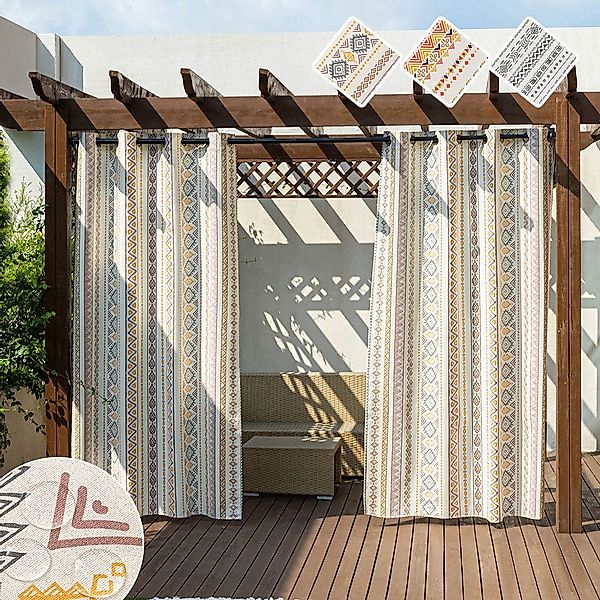 Jibenhome Gardine Outdoor Vorhang Wetterfest, 2er günstig online kaufen