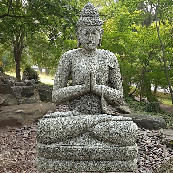 Garten Steinfigur Buddha Uluberia Mit Anjali Mudra günstig online kaufen