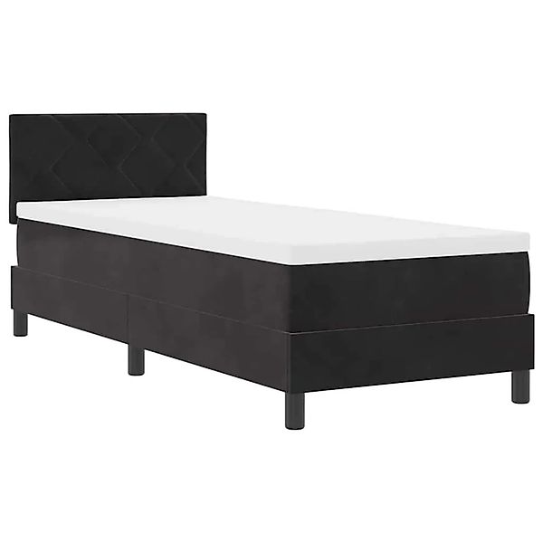 vidaXL Boxspringbett mit Matratze Schwarz 80 x 200 cm Stoff 3339202 günstig online kaufen