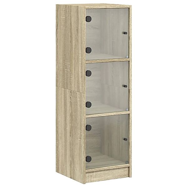 vidaXL Highboard mit Glastüren Sonoma-Eiche 35x37x109 cm 836387 günstig online kaufen