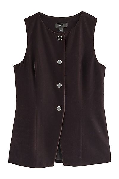 Next Anzugweste Samtweste mit Knopfleiste und Rundhalsausschnitt (1-tlg) günstig online kaufen