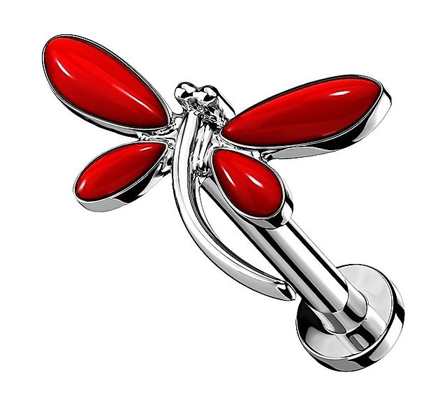 Taffstyle Piercing-Set Ohr Tragus Knorpel Labret rote Kristall Libelle, Ste günstig online kaufen