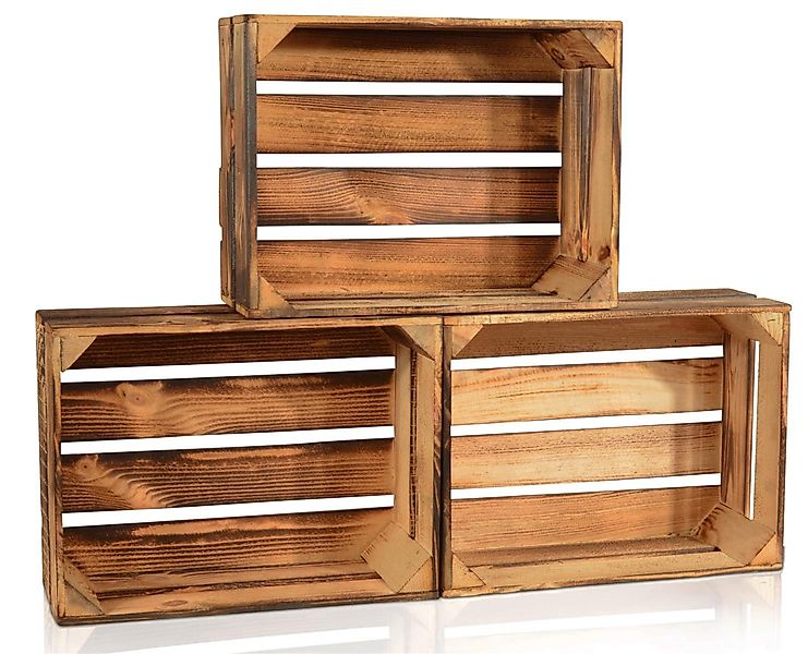 CHICCIE Holzkiste Regale Geflammt 38x28x15cm - günstig online kaufen
